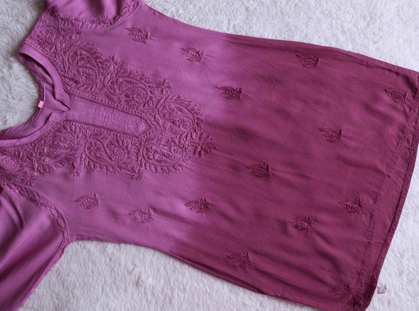 SEHER Burgundy Brown Short Rayon Kurta