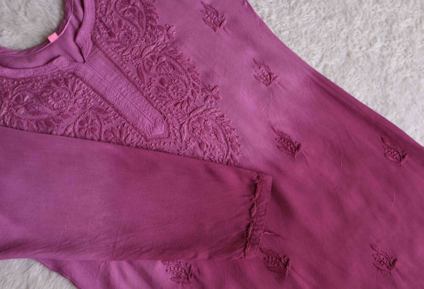SEHER Burgundy Brown Short Rayon Kurta