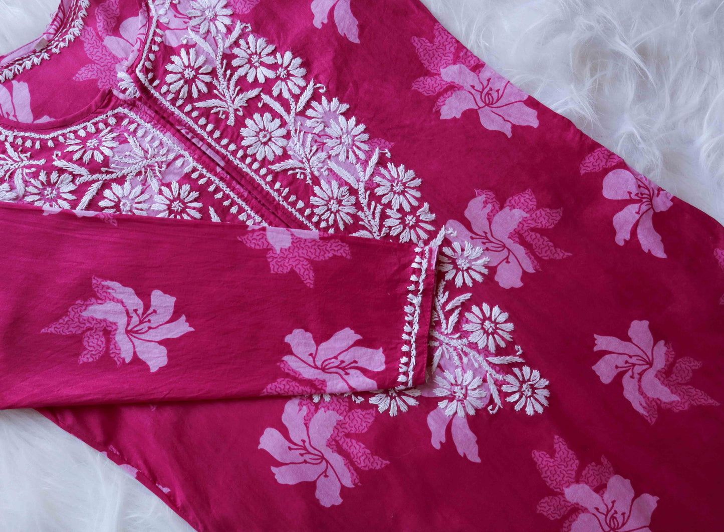 Mehnoor Rani Floral Long Muslin kurta