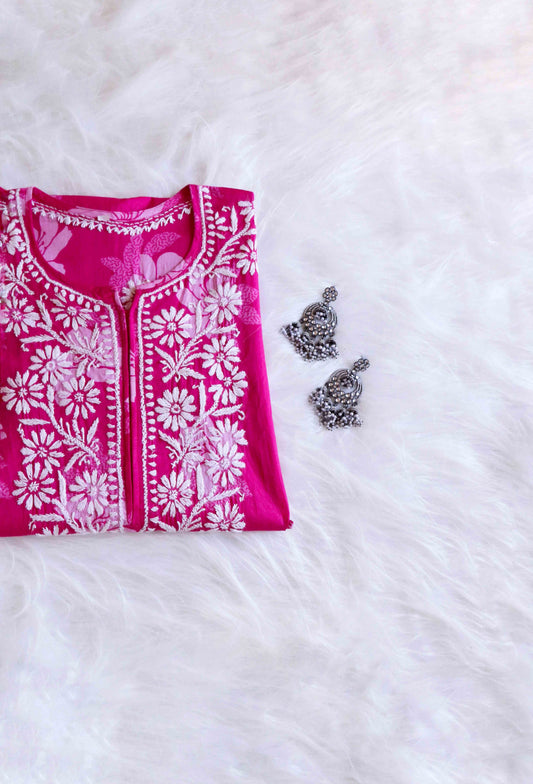 Mehnoor Rani Floral Long Muslin kurta