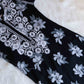 Mehnoor Black Floral Long Muslin kurta