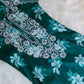 Mehnoor Dark Green Floral Long Muslin kurta