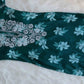 Mehnoor Dark Green Floral Long Muslin kurta