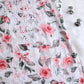 Kasha White & Red Rose Short Mulmul Kurta