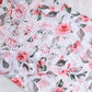 Kasha White & Red Rose Short Mulmul Kurta