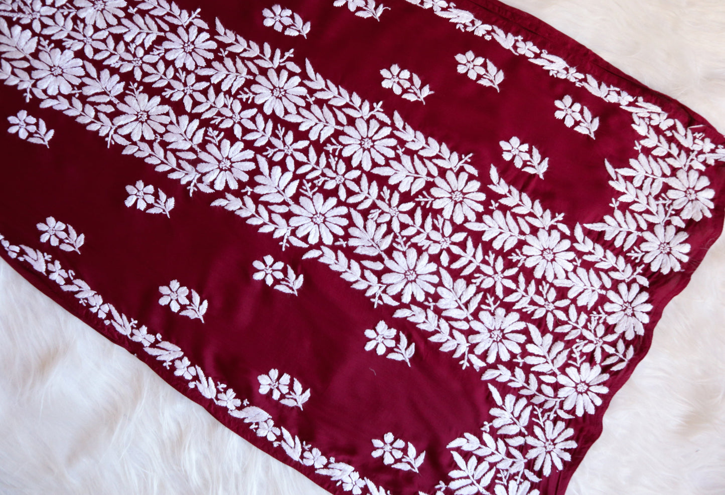 ZEENAT Maroon Long rayon Kurta