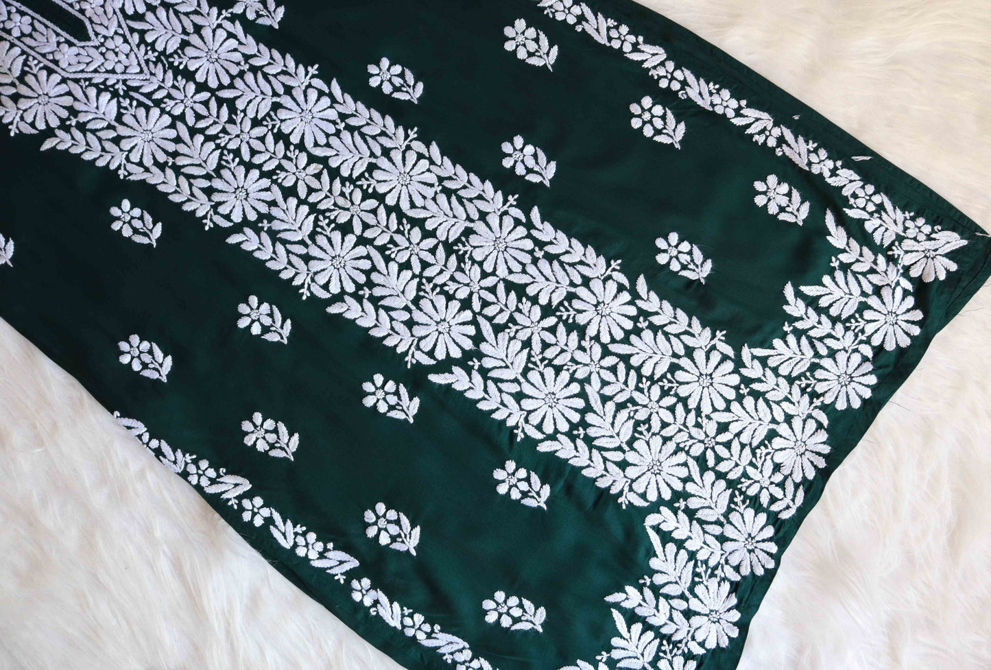 Zeenat Deep Green Long rayon Kurta