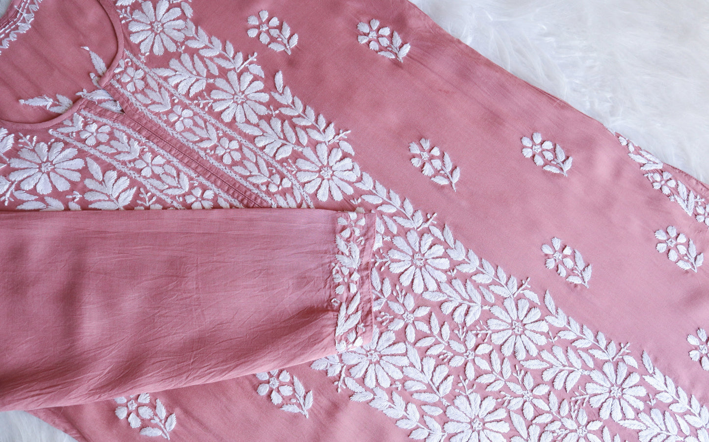 ZEENAT Rose Brown Long Rayon Kurta