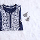 ZEENAT Navy Blue Long Rayon Kurta