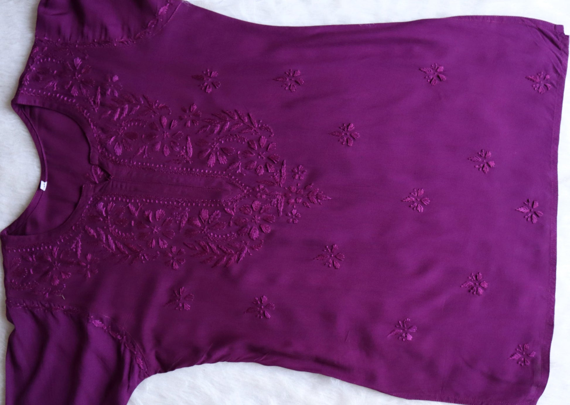 Kyara Deep Purple Short Rayon Kurta – colorkosh