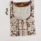Kasha Brown machine chikankari straight kurti