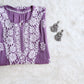 ZEENAT Dusty Purple Long Rayon Kurta – Close-up of Fabric and Design