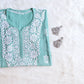ZEENAT sage green long rayon kurta for women