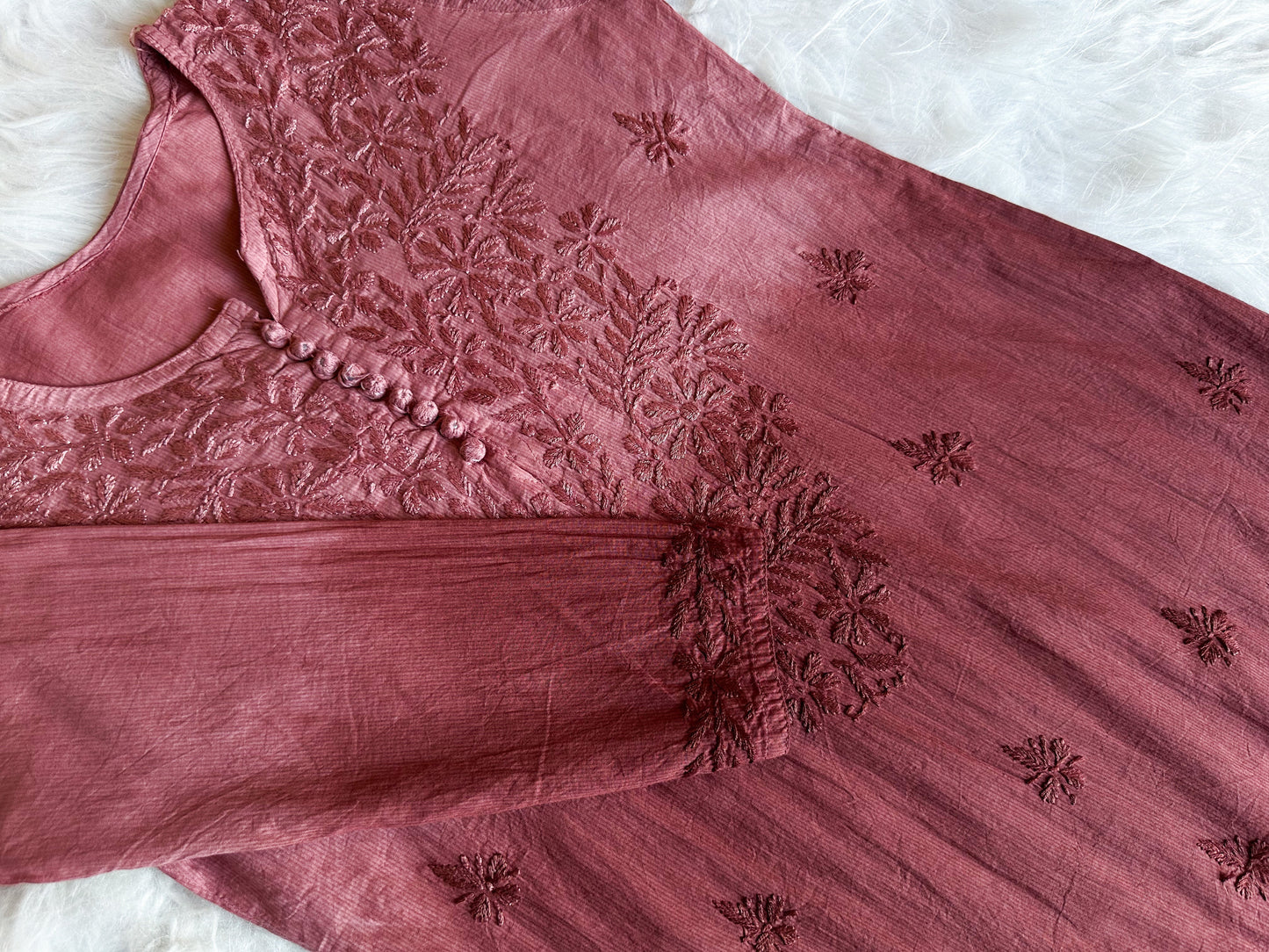 Sangam Rose Brown short kurta