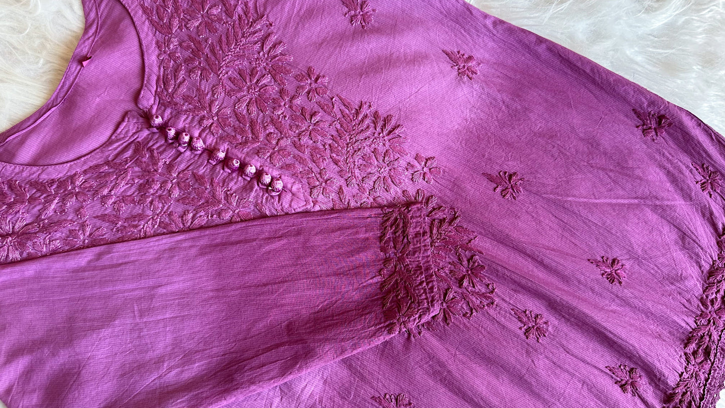 Sangam Burgundy Pink short kurta