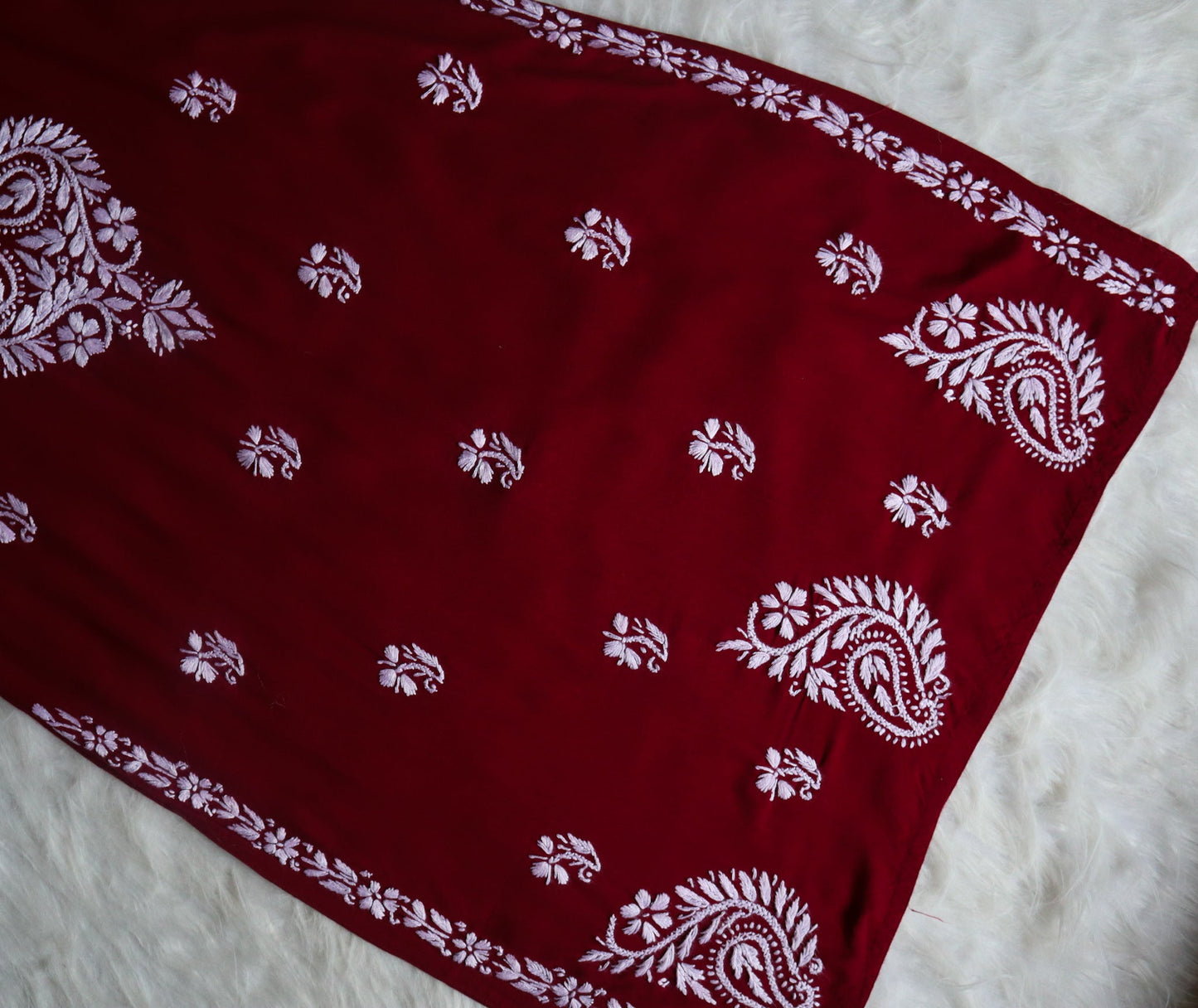 Tulipa Maroon Long Rayon kurta