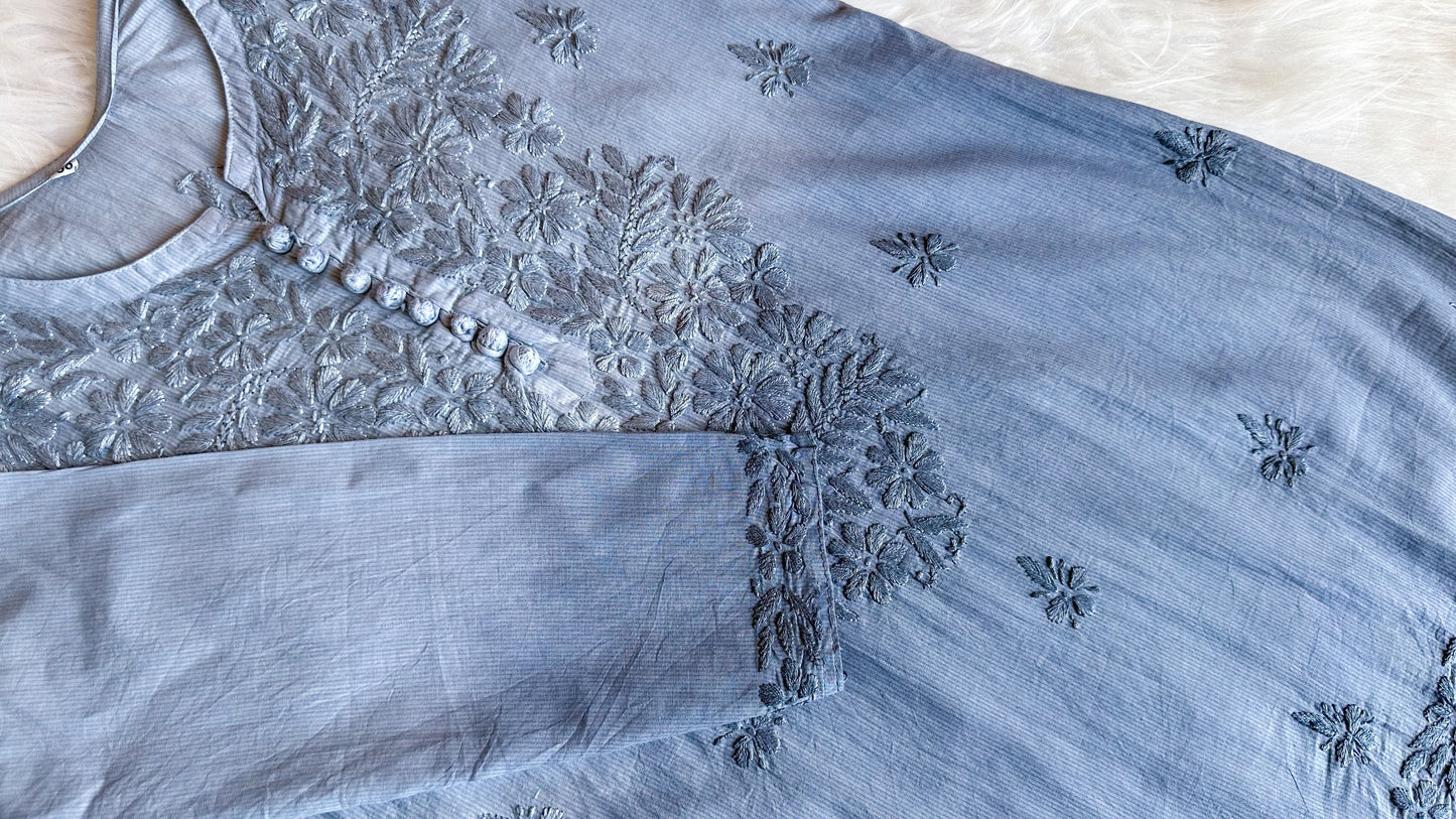Sangam Pastel Grey short kurta