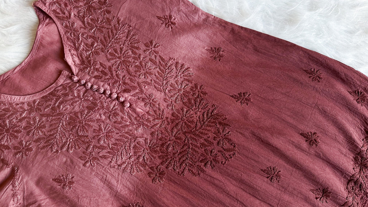 Sangam Rose Brown short kurta