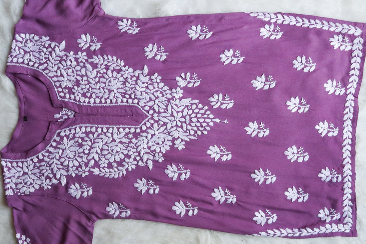 Sama Dusty Purple Short Rayon Kurta