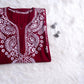 Tulipa Maroon Long Rayon kurta