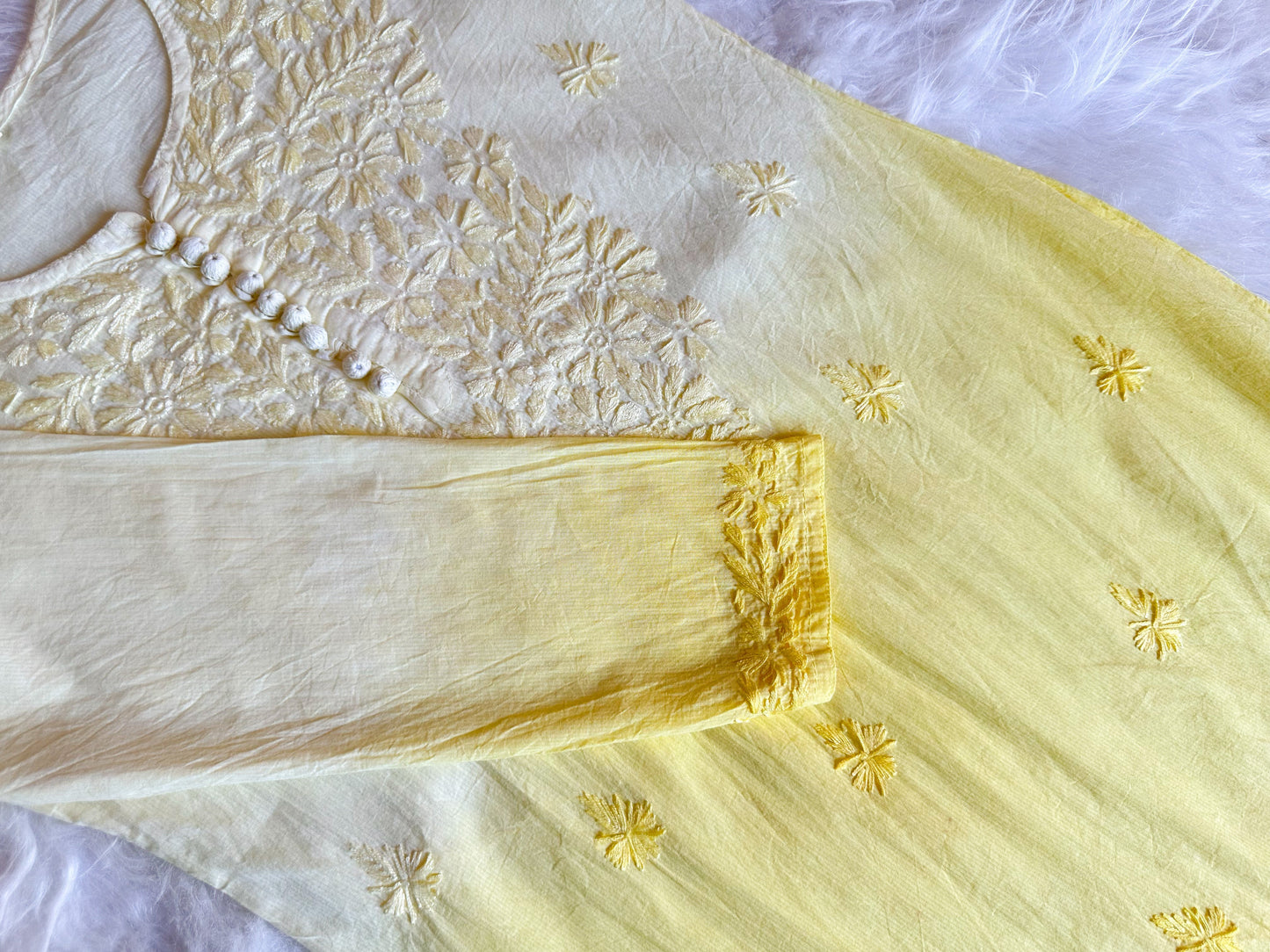 Sangam Lemon Yellow short kurta
