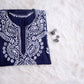 Tulipa Navy Blue Long Rayon kurta