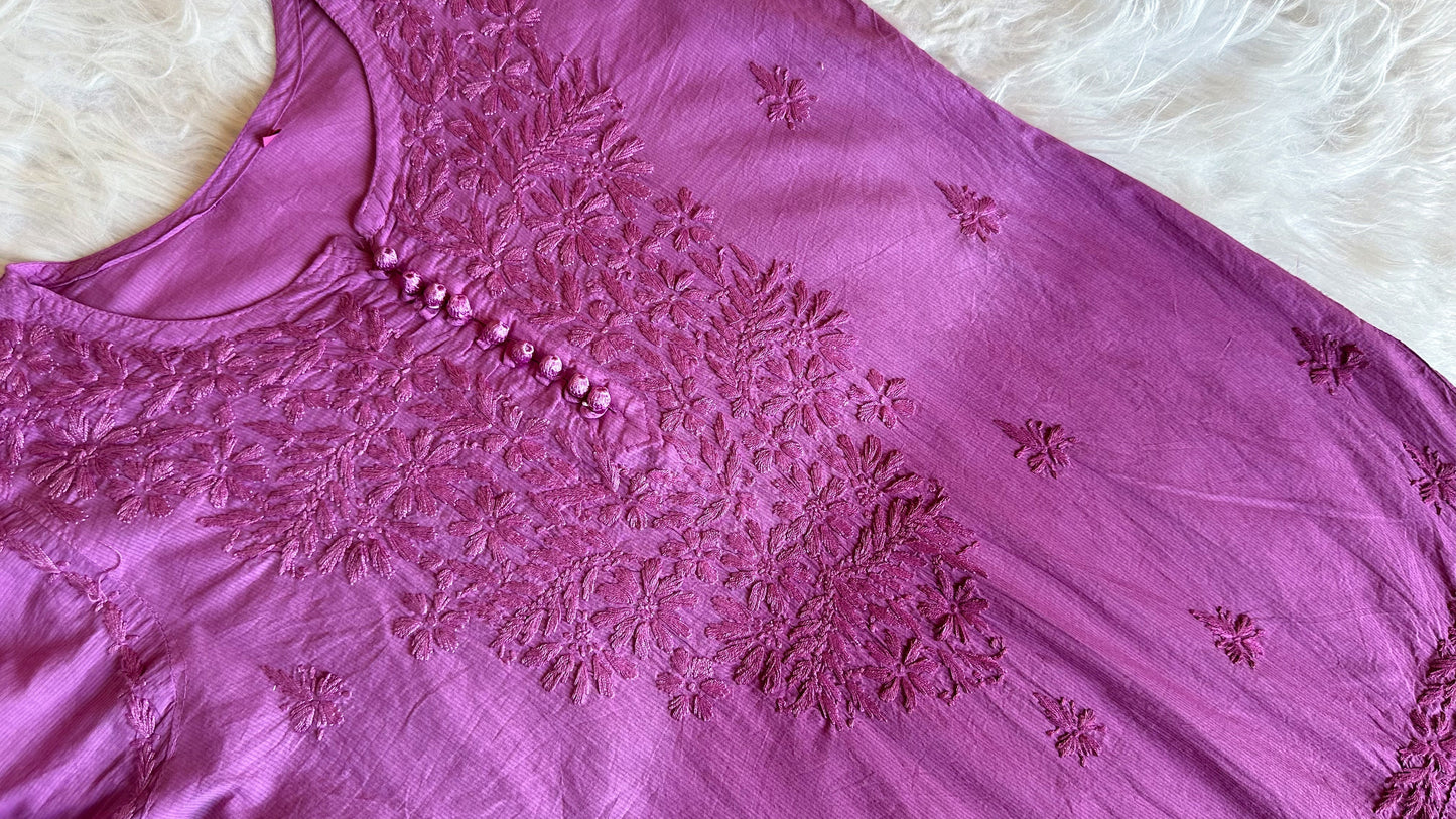 Sangam Burgundy Pink short kurta